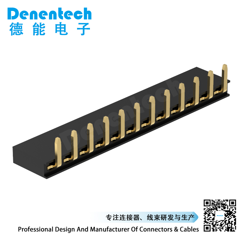Denentech 现货供应2.54MM排母H5.7单排90度方孔排母